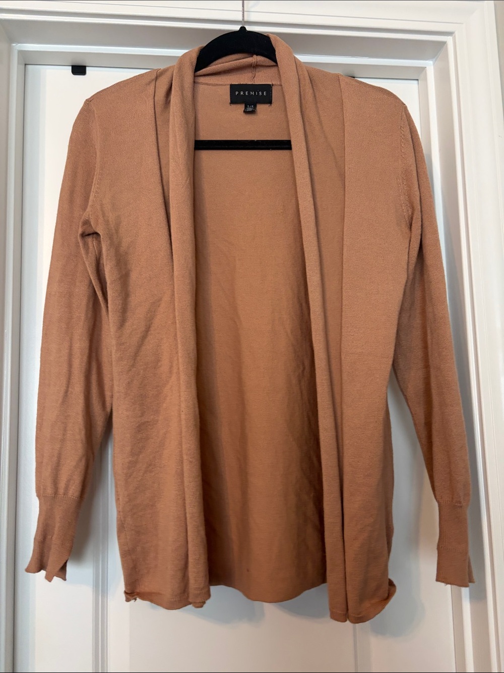 Premise Open-Front Cardigan in Camel